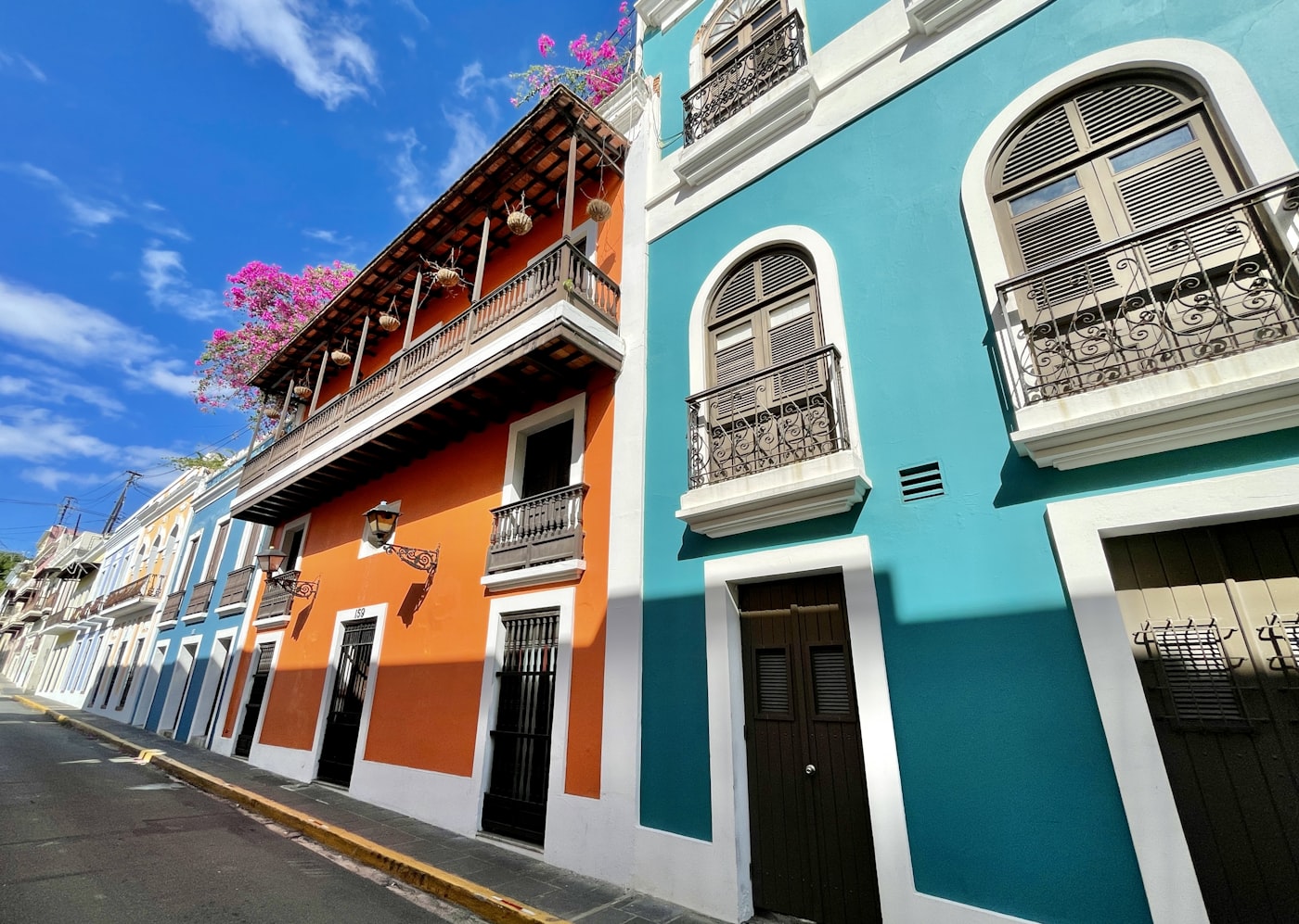 Colorful street view in San Juan, Puerto Rico